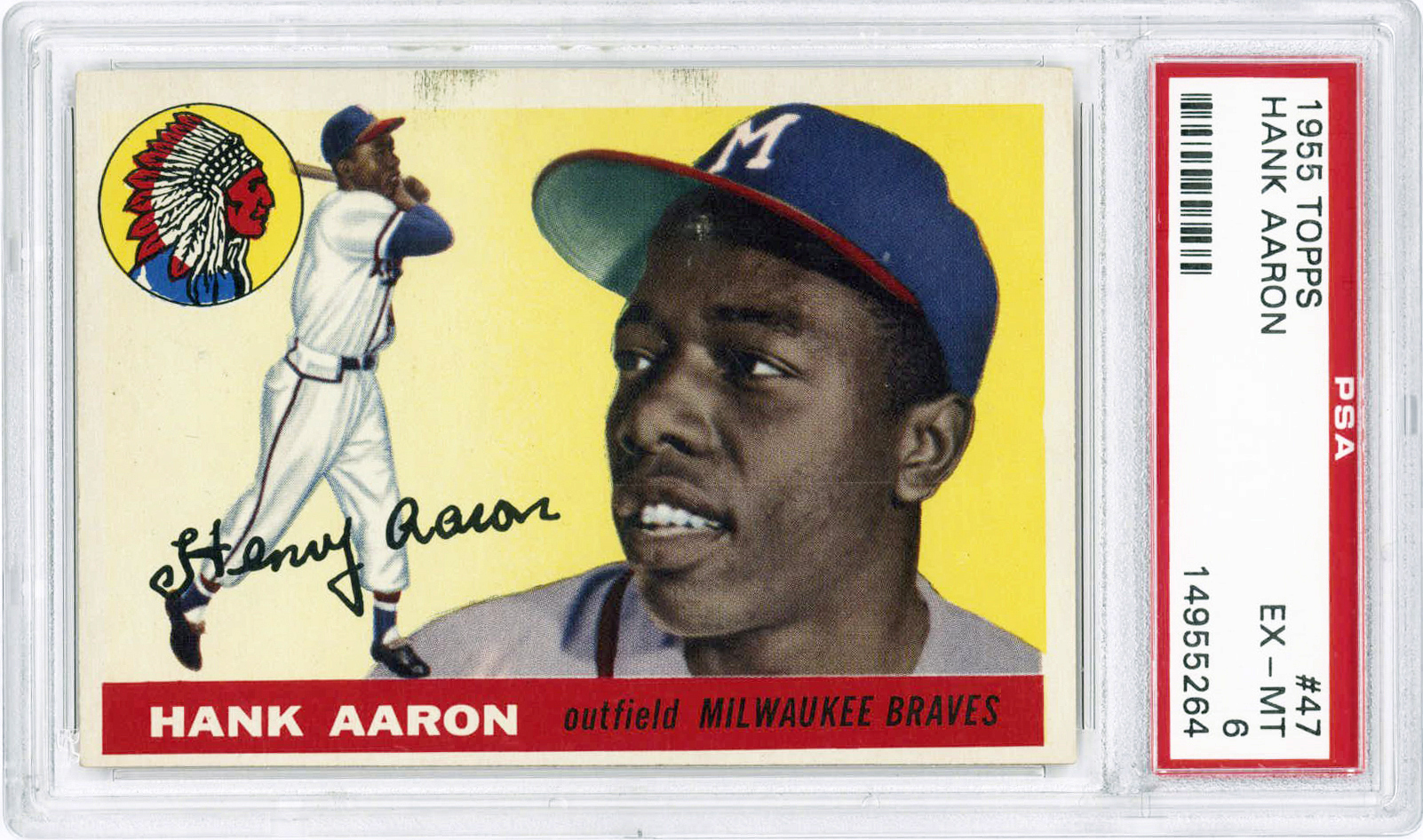 1955 Topps #47 Hank Aaron PSA 6 product photo